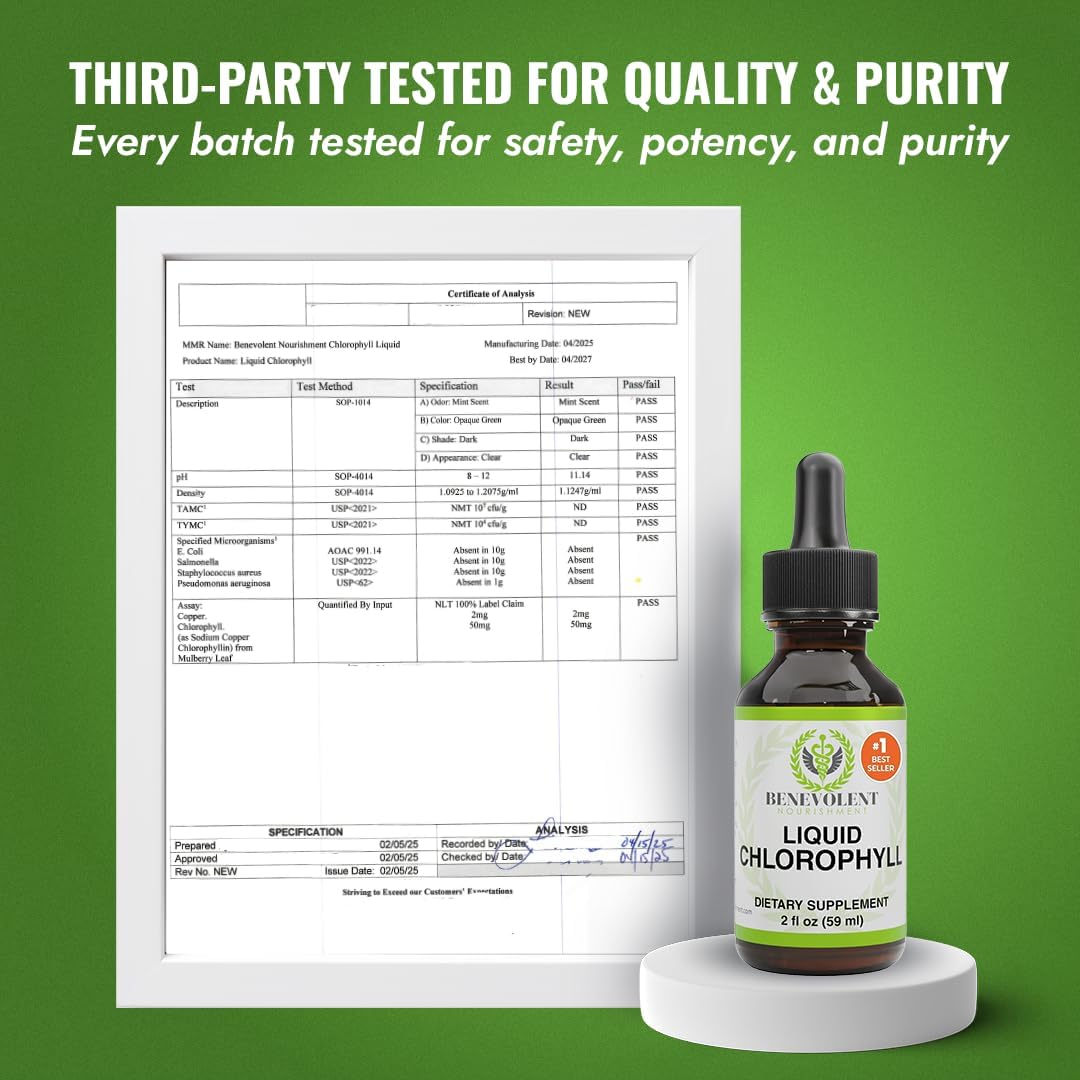 100% Organic Chlorophyll Drops For Gut Health & Body Odor