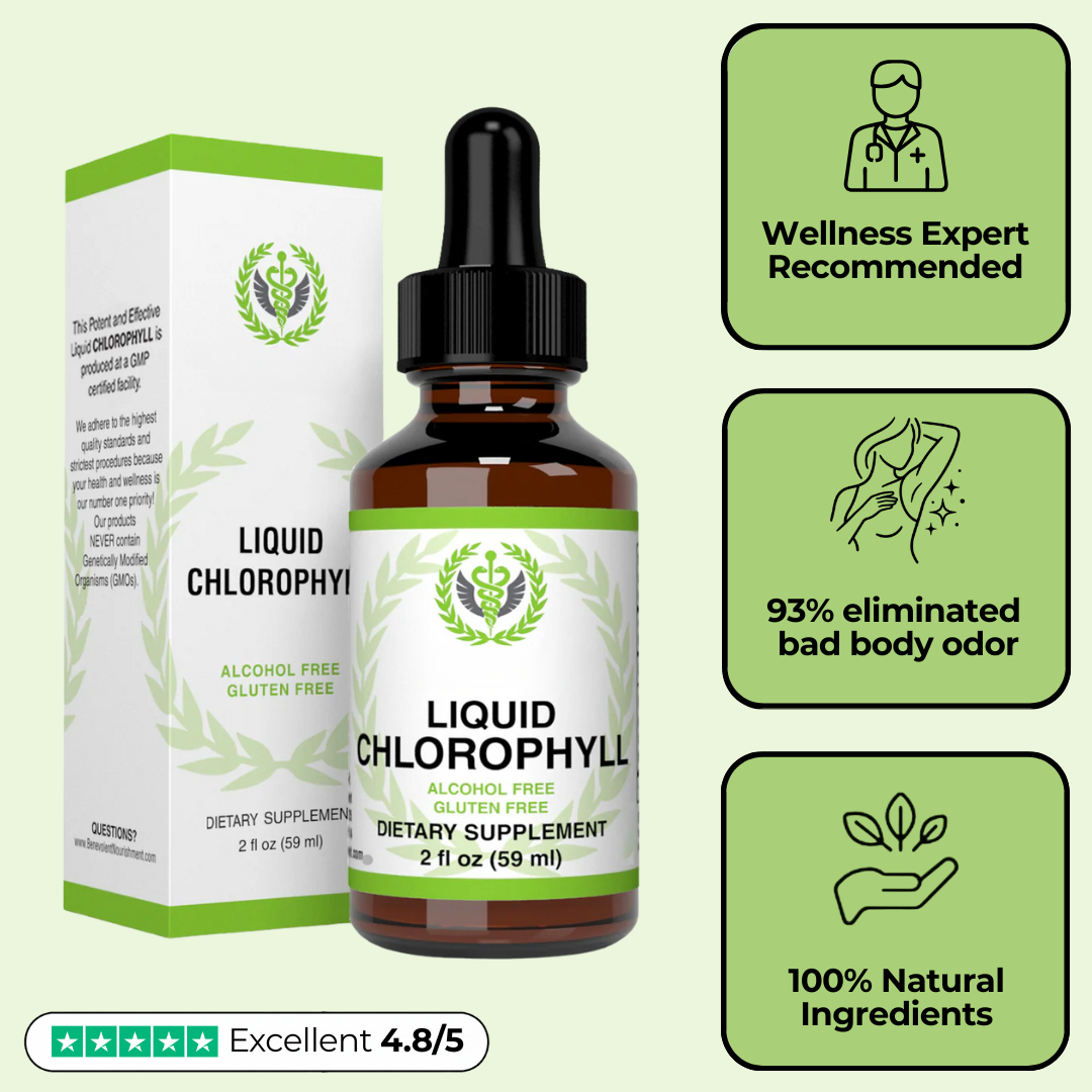 100% Organic Chlorophyll Drops For Gut Health & Body Odor