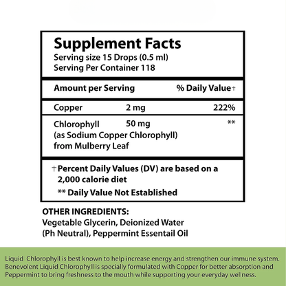 100% Organic Chlorophyll Drops For Gut Health & Body Odor